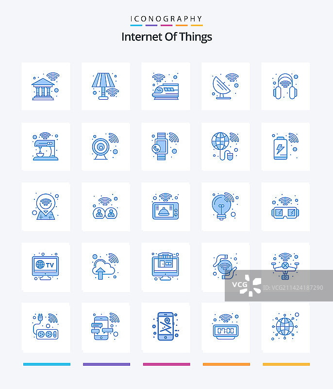 创意物联网25蓝色图标包图片素材