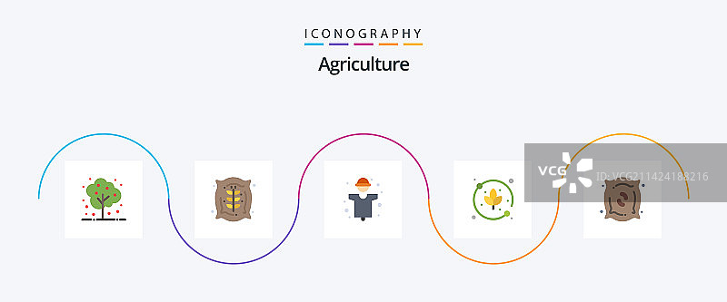 农业扁平化5图标包，包括肥料图片素材