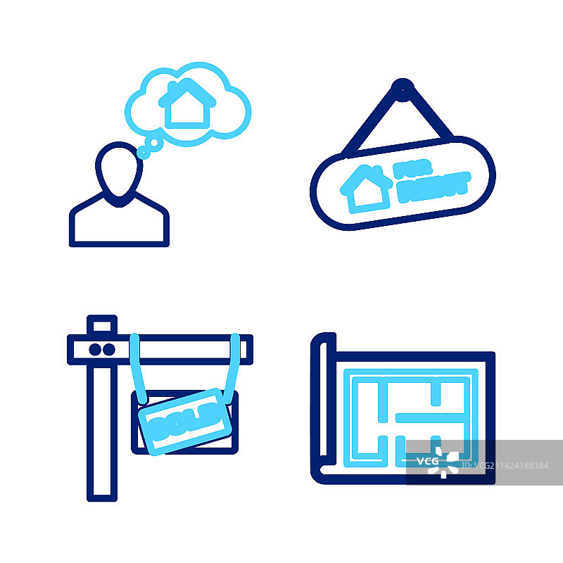 房屋平面图已售挂牌标志图片素材
