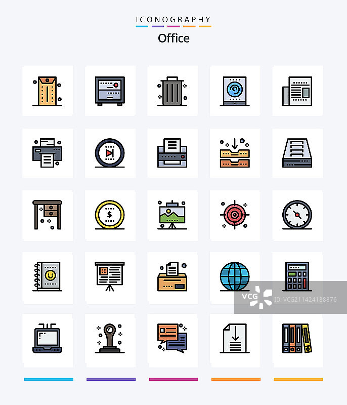 创意办公25线条图标包图片素材