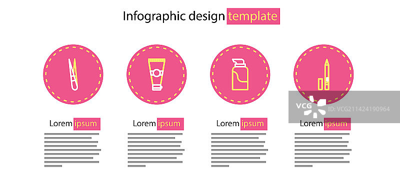 化妆品软管眼线笔眉笔线性图标图片素材