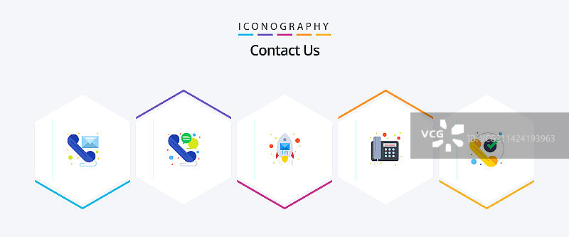 联系我们25个扁平图标包（包含呼叫）图片素材