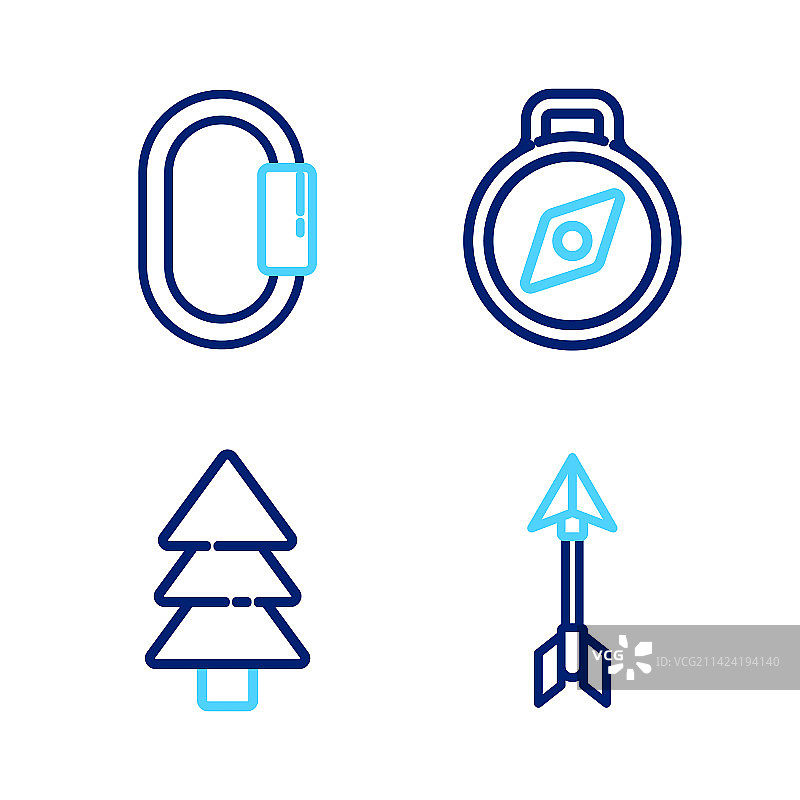 线条潮人箭头树木指南针图片素材