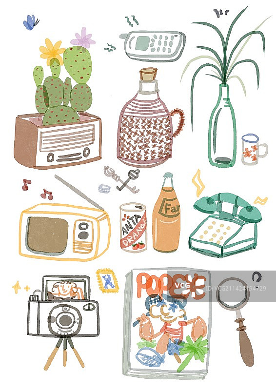 复古小物件图片素材
