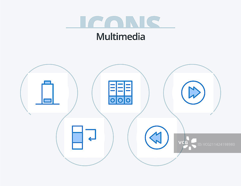 多媒体蓝色图标包5图标设计存档图片素材