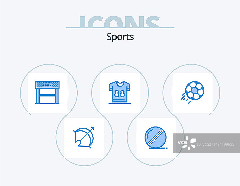 蓝色体育图标包（含足球）图片素材