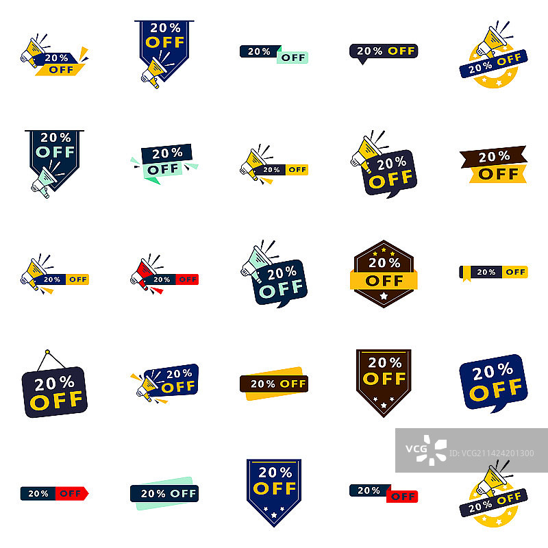25个动态20%折扣促销banner图片素材