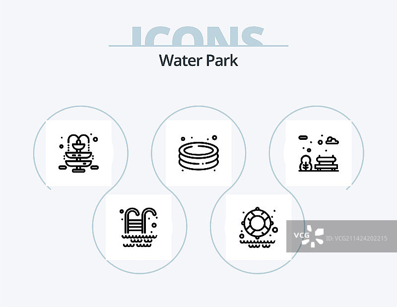 水上乐园线性图标包5：水图片素材
