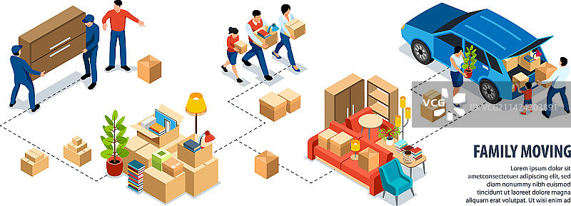 家庭搬家信息图表图片素材