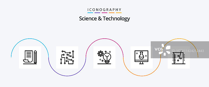 科技线性图标包5个图片素材