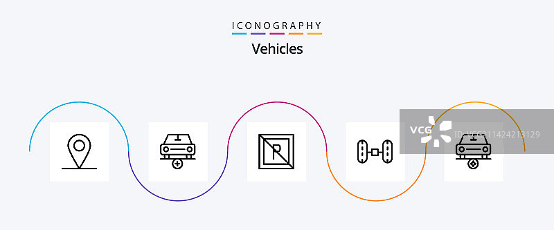 车辆线条5图标包，包含车辆图片素材