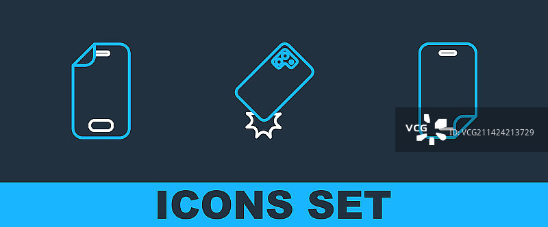 玻璃屏幕保护膜和防震套图片素材