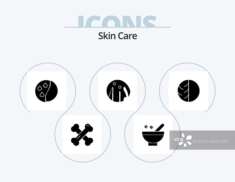 皮肤字形图标包，5个图标设计，皮肤护理干燥图片素材