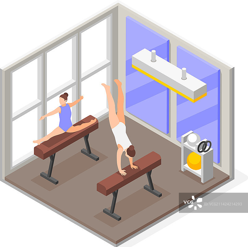 体育馆内的运动员图片素材