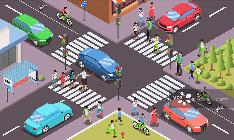 儿童道路安全图片素材