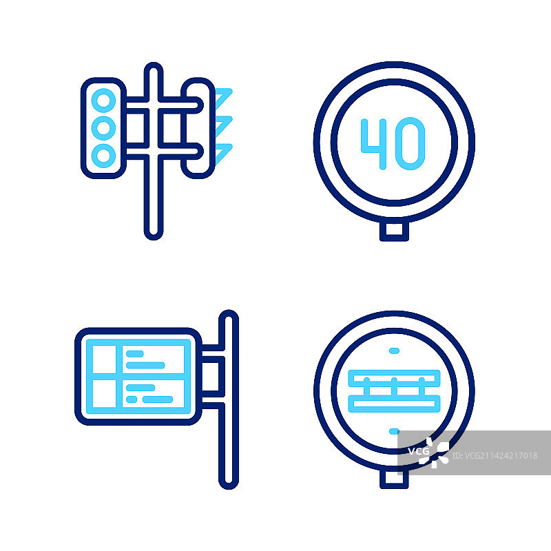 线条：铁路道口、公共交通与木板图片素材