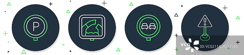 前方吊桥禁止超车道路线条图标图片素材