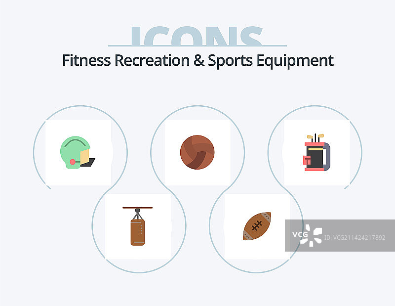 健身休闲和运动器材扁平图标图片素材