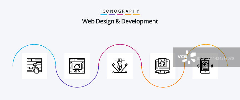 网页设计与开发线性图标包图片素材