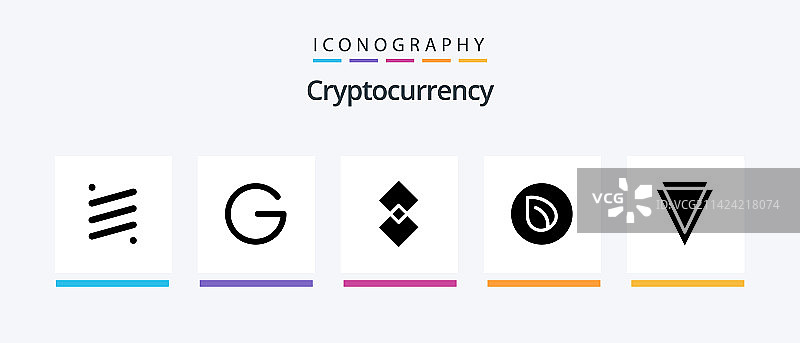 加密货币 Glyph 5 图标包，包含对等网络图片素材