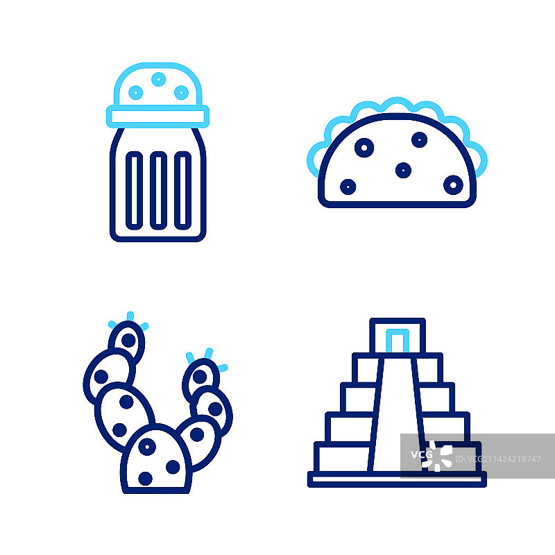 玛雅奇琴伊察仙人掌玉米卷图案图片素材