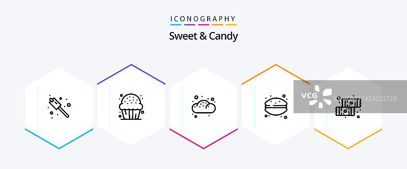 糖果系列线性图标（25个）图片素材