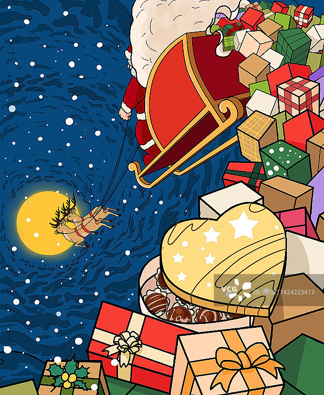 圣诞礼物到图片素材