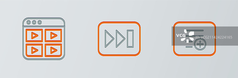 添加到播放列表音乐快进线条icon设置图片素材