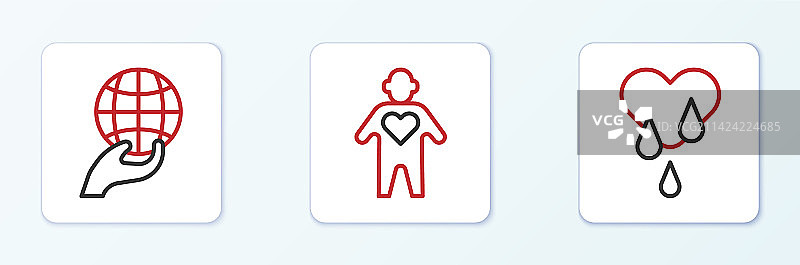 献血与手捧地球图片素材