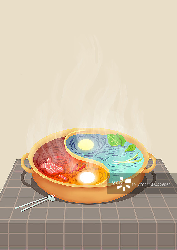 鸳鸯锅的清晨与黄昏图片素材