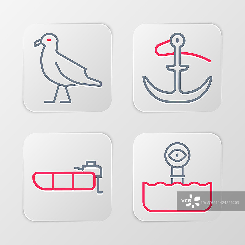 潜望镜充气艇与发动机图片素材