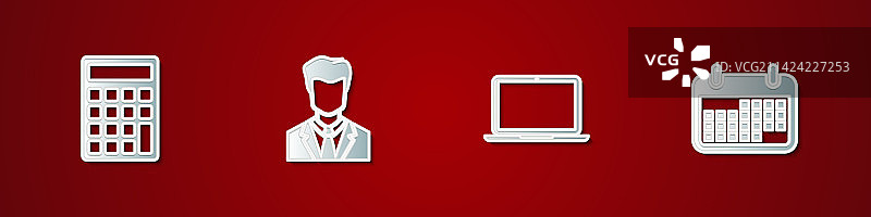 商务西装男士计算器套装图片素材