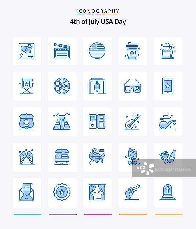 创意美国蓝色图标包（手提包等）图片素材