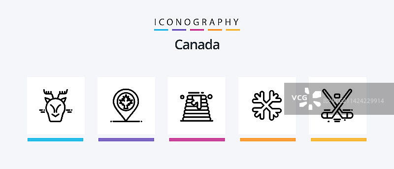 加拿大驯鹿北极极简图标合集图片素材