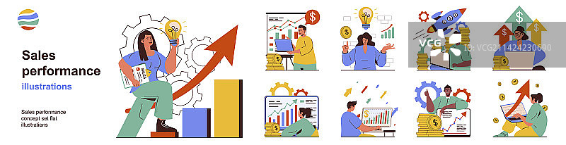 具有人物形象的销售业绩概念图片素材