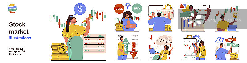 股市概念人物情境图片素材