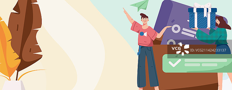 邀请好友进行问卷调查扁平矢量概念运营手绘插画图片素材