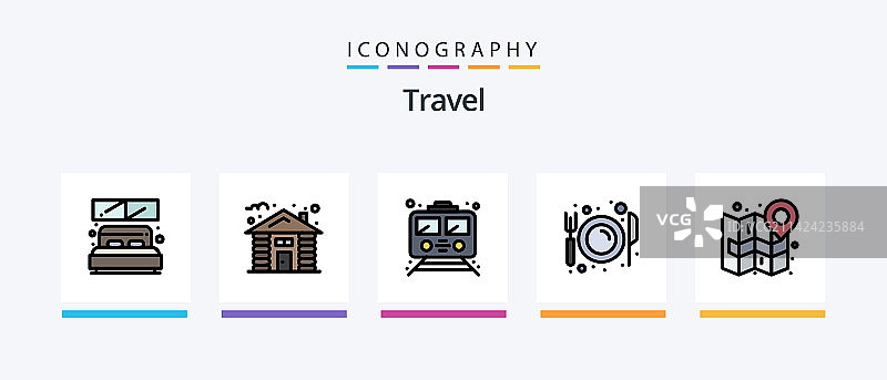 旅行线性填充风格5图标包，包含空气元素图片素材