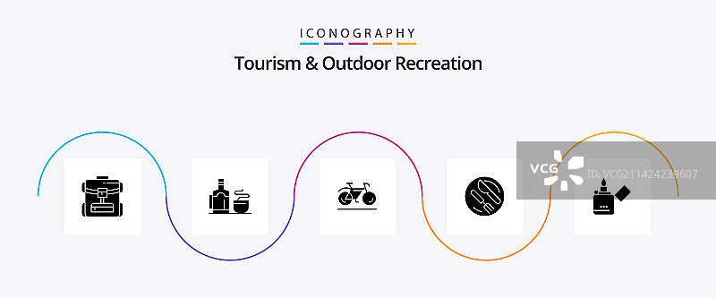 旅游和户外休闲 Glyph 5 图标包图片素材