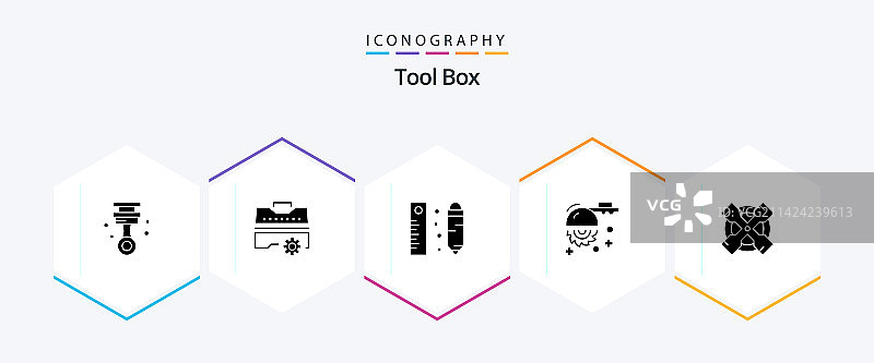 包含工具锯的25个轮廓图标包图片素材