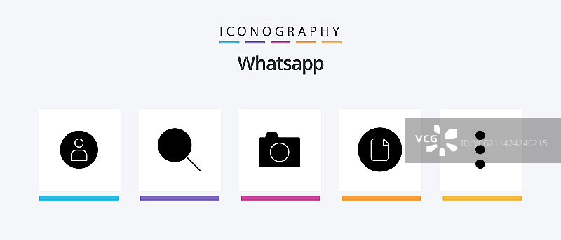 WhatsApp标志5图标包，包括手机UI图片素材