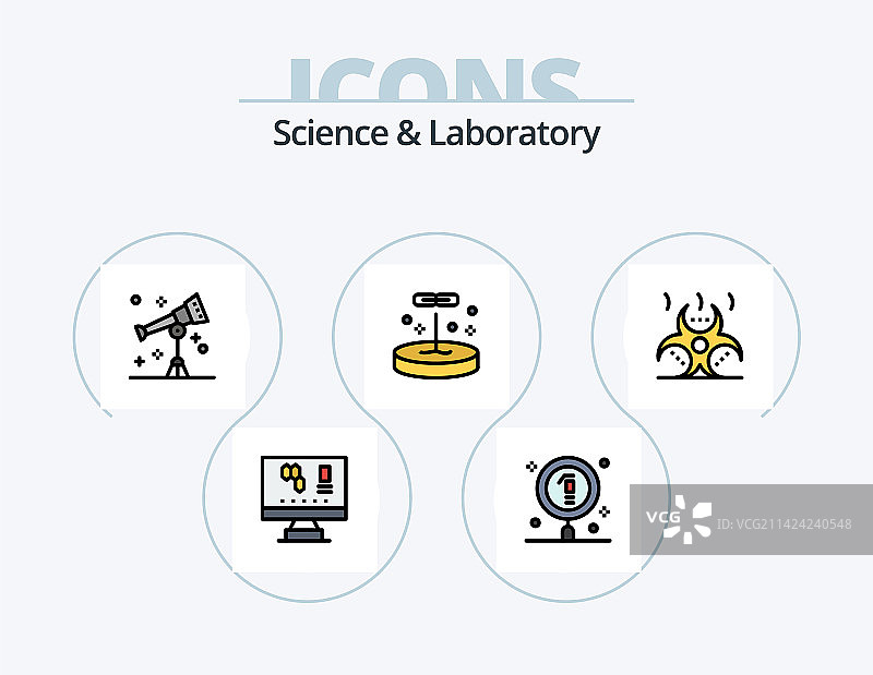 科学线条填充图标包图片素材