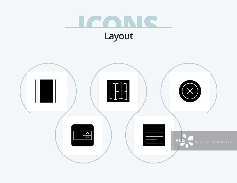 线框版式字形图标套装图片素材