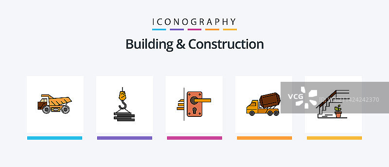 建筑和施工线性填充5图标包图片素材