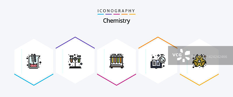 化学元素25个线性图标图片素材