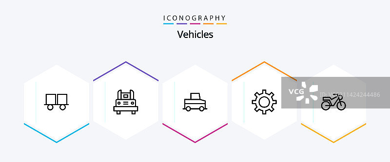 交通工具线性图标（含摩托车）图片素材