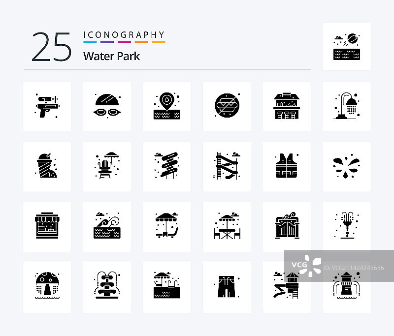 水上乐园实心图标图片素材