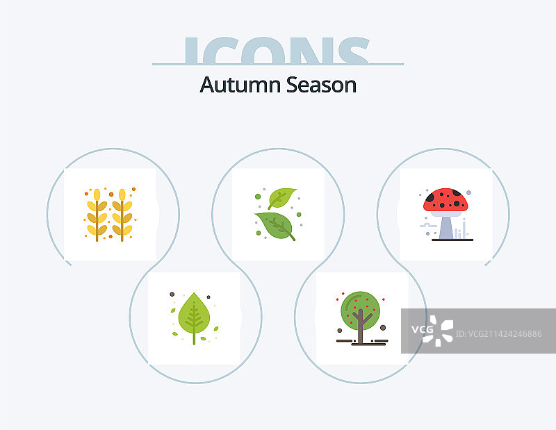 秋季扁平图标包5：自然秋天图片素材