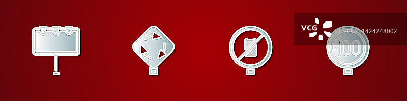 带有灯光的环形交通标志旁的广告牌图片素材