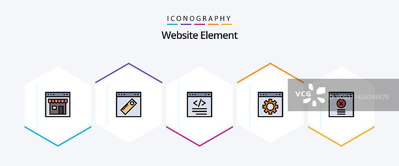 网站元素25填充线条图标包图片素材
